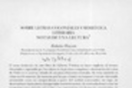 Sobre letras coloniales y semiótica literaria notas de una lectura