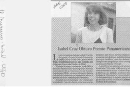 Isabel Cruz obtuvo premio panamericano  [artículo].