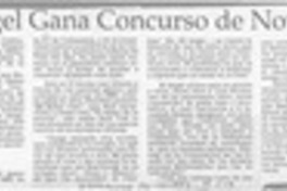 Angel gana concurso de novela  [artículo] Alvaro Inostroza.