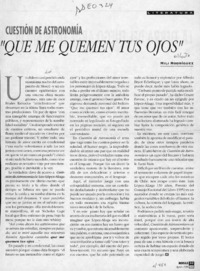 "Que me quemen tus ojos"  [artículo] Mili Rodríguez.