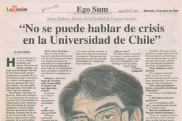"No se puede hablar de crisis en la Universidad de Chile" "No se puede hablar de crisis en la Universidad de Chile"