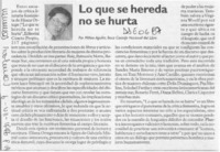 Lo que se hereda no se hurta