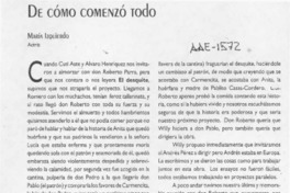 De cómo comenzó todo  [artículo] María Izquierdo.
