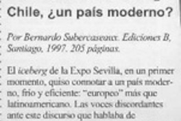 Chile, un país moderno?  [artículo] Rodrigo Pinto.