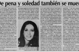 De pena y soledad también se muere De pena y soledad también se muere