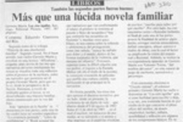 Más que una lúcida novela familiar  [artículo] Eduardo Guerrero del Río.