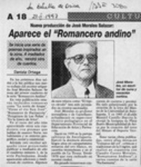 Aparece el "Romancero andino"  [artículo] Daniela Ortega.