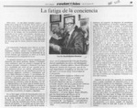 La fatiga de la conciencia  [artículo].