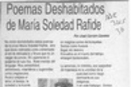 Poemas deshabitados de María Soledad Rafide
