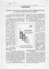 Trampa celular, la novela que desenmascara la lucha sucia por el poder  [artículo].