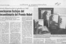 Concluyeron festejos del cincuentenario del premio Nobel  [artículo] Leopoldo Pulgar I.