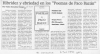 Hibridez y ebriedad en los "Poemas de Paco Bazán"  [artículo] Yanko González Cangas.