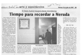 Tiempo para recordar a Neruda  [artículo].