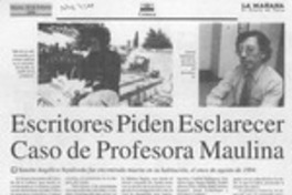 Escritores piden esclarecer caso de profesora maulina