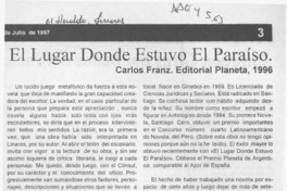 El lugar donde estuvo el paraíso  [artículo].
