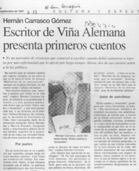 Escritor de Villa Alemana presenta primeros cuentos  [artículo].