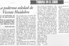 La poderosa soledad de Vicente Huidobro La poderosa soledad de Vicente Huidobro