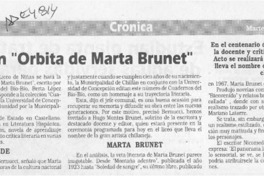 Presentan "Orbita de Marta Brunet" Presentan "Orbita de Marta Brunet"