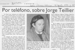 Por teléfono, sobre Jorge Teillier  [artículo] Filebo.
