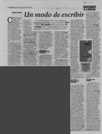 Un modo de escribir  [artículo] Ricardo Cuadros.
