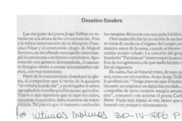 Desatino fúnebre  [artículo].