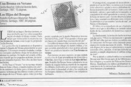 Una broma en verano  [artículo] Mónica Balmaceda I.