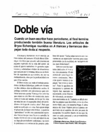 Doble vía  [artículo].