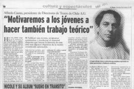 "Motivaremos a los jóvenes a hacer también trabajo teórico"  [artículo] Leopoldo Pulgar I.