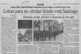 Letras para no olvidar dónde está Santiago Letras para no olvidar dónde está Santiago