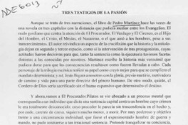 Tres testigos de la pasión  [artículo] Efraín Szmulewicz.
