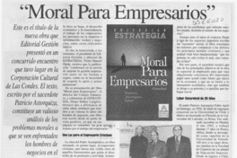 "Moral para empresarios" "Moral para empresarios"