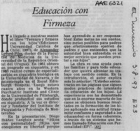 Educación con firmeza  [artículo].