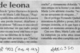 Rugidos de leona  [artículo] Antonio J. Salgado.