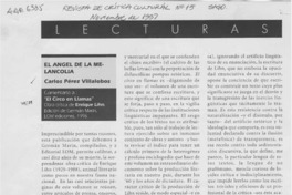 El ángel de la melancolía  [artículo] Carlos Pérez Villalobos.