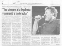"Iba siempre a la izquierda y apareció a la derecha"  [artículo] Jorge Leiva C.