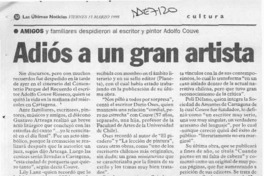 Adiós a un gran artista  [artículo].