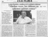 "Muchas veces, los chilenos no sabemos quiénes somos"  [artículo] Paola Sotomayor S.