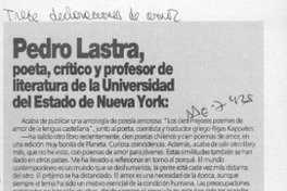 Pedro Lastra  [artículo] Lucía Vodanovic M.