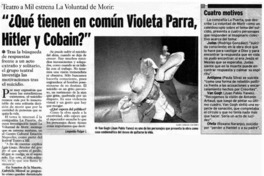 "Qué tienen en común Violeta Parra, Hitler y Cobain?" "Qué tienen en común Violeta Parra, Hitler y Cobain?"