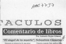 Comentario de libros  [artículo] Antonio Rojas Gómez.