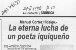 La eterna lucha de un poeta iquiqueño  [artículo] Carolina Arancibia.