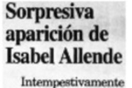 Sorpresiva aparición de Isabel Allende Sorpresiva aparición de Isabel Allende