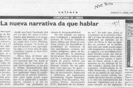 La nueva narrativa da que hablar  [artículo] Milton Aguilar.