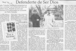 Defenderte de ser Dios Defenderte de ser Dios