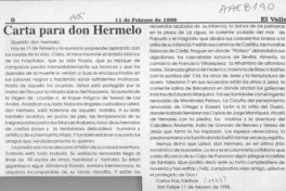 Carta para don Hermelo  [artículo] Carlos Ruiz Zaldívar.