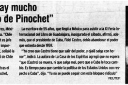 Isabel Allende, "Aún hay mucho enterrado del gobierno de Pinochet" Isabel Allende, "Aún hay mucho enterrado del gobierno de Pinochet"