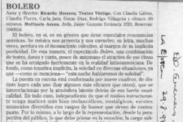 Bolero  [artículo] Eduardo Guerrero.