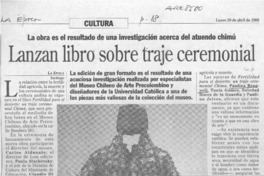 Lanzan libro sobre traje ceremonial  [artículo].