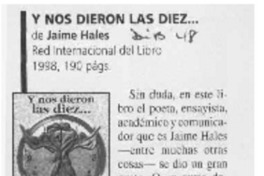 Y nos dieron las diez --  [artículo].
