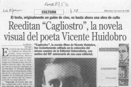 Reeditan "Cagliostro", la novela visual del poeta Vicente Huidobro Reeditan "Cagliostro", la novela visual del poeta Vicente Huidobro